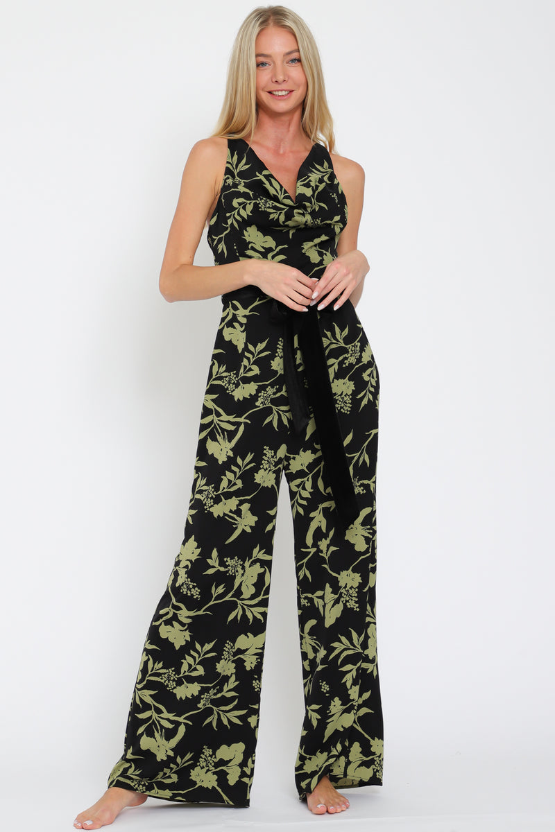 Velvet Belted Jumpsuit