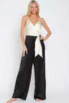 Thin Adjustable Strap Tie Front Waisted Jumpsuit drot