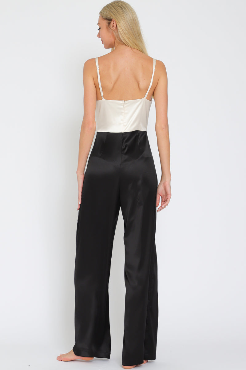 Thin Adjustable Strap Tie Front Waisted Jumpsuit drot