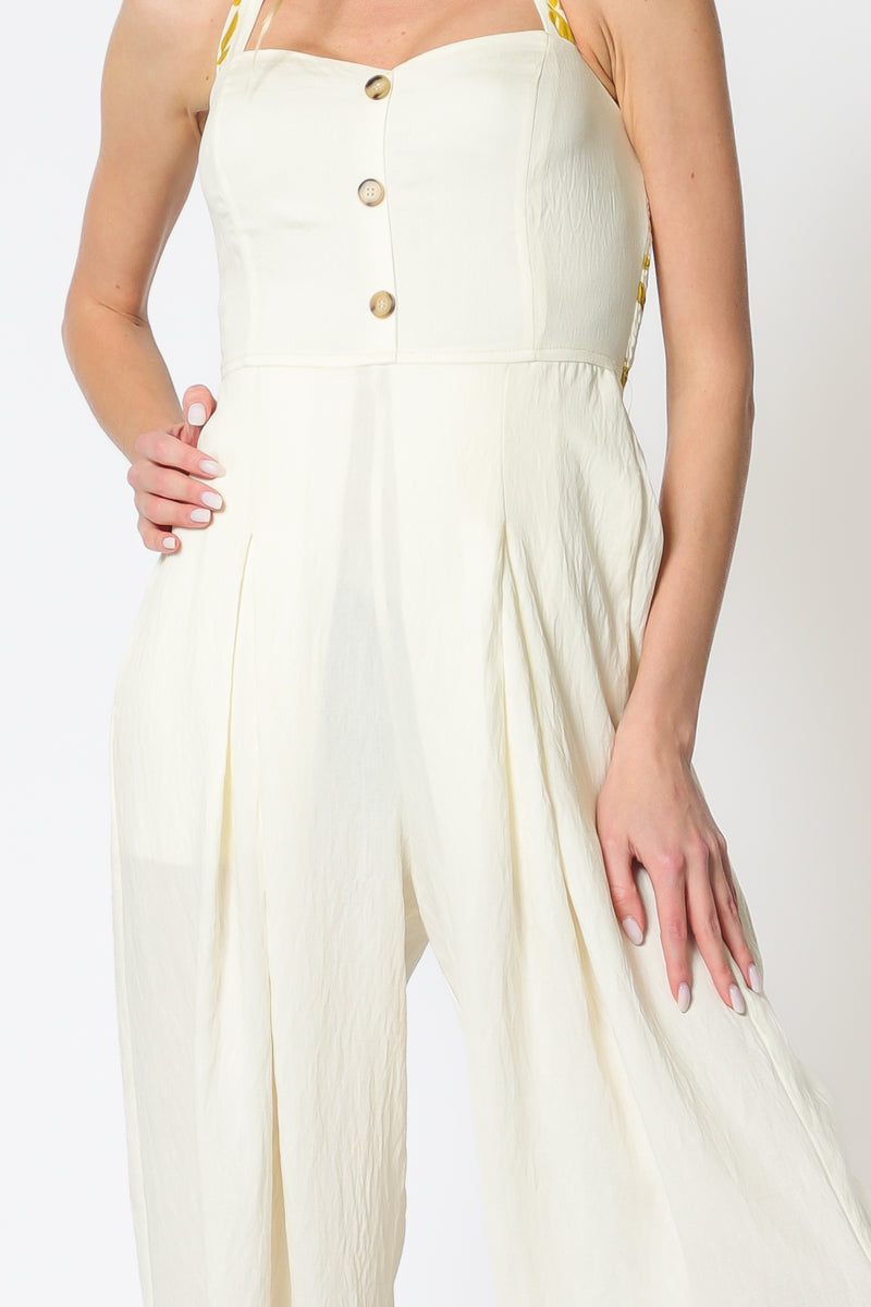 Golden Ivory Palm Jumpsuit