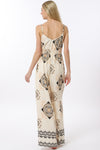 Oatmeal and Black Strappy Jumpsuit