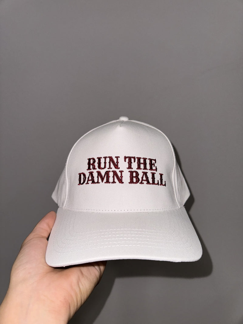 Run the Damn Ball White Trucker