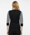 Black Sally 3/4 Sleeve Wide Neck Sweater-DISNEY LICENSED AND TRADEMARKED