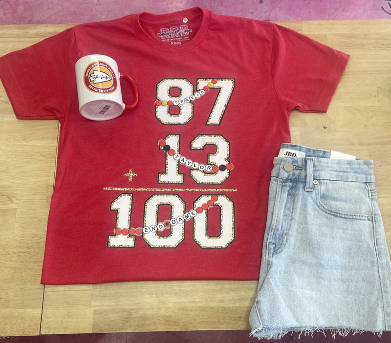 87 + 13 Red Tee