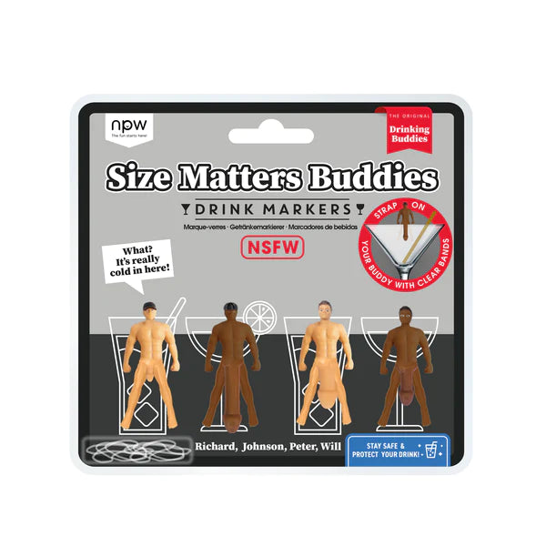 Drinking Buddies Size Matters Drink Markers