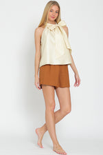 Sleeveless Tie Front Bow Top