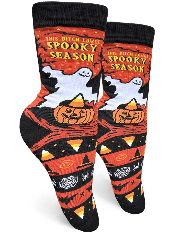 This Bitch loves Spooky Season Womens Crew Socks