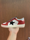 Black Star Checkered Laced Red White Low Top Sneaker