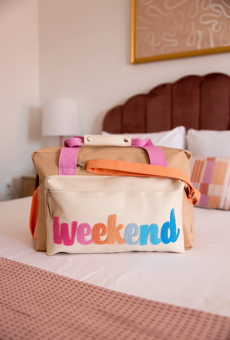 Weekend (Cream/Coral) Duffle