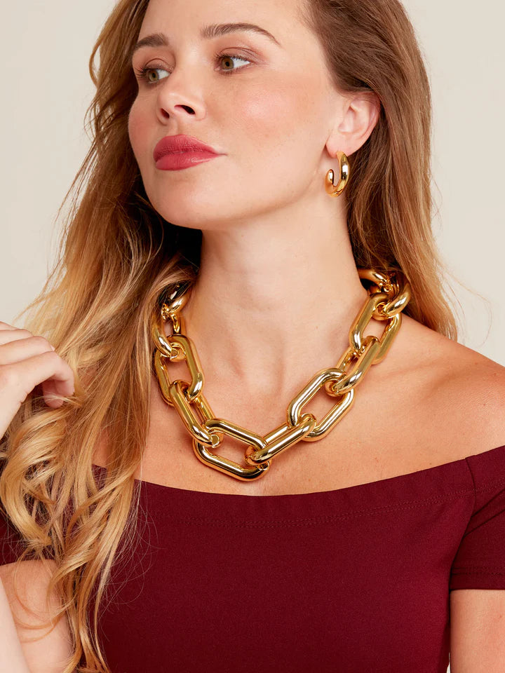 Statement Link Collar Gold Necklace