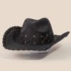 Braided Brim Faux Suede Cowboy Hat