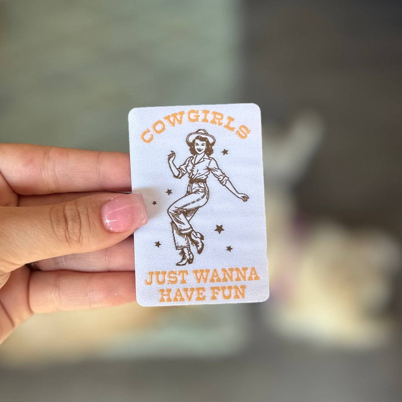 Cowgirls Just Wanna Have Fun Iron on Trucker Hat Patch