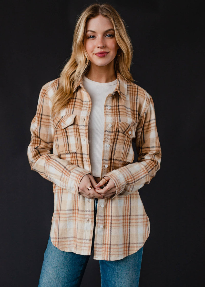 Tan, Camel & Brown Plaid Flannel