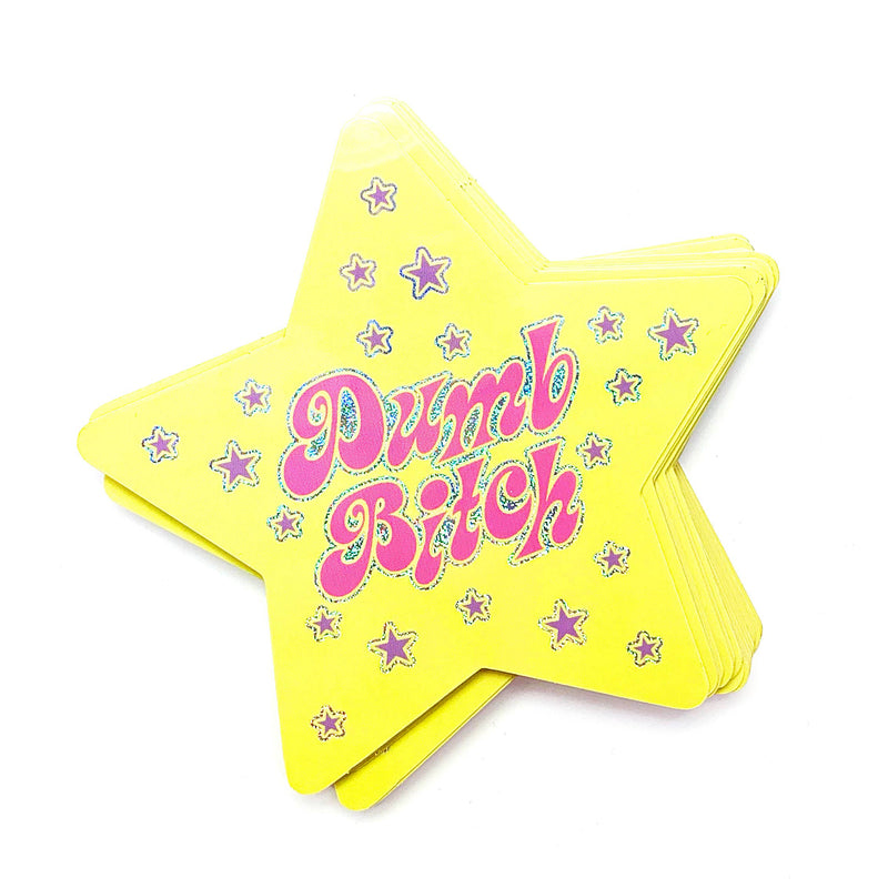 Dumb Bitch Star Shaped Glitter Sticker