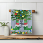 When I Think of You Holiday Christmas Tea Towel