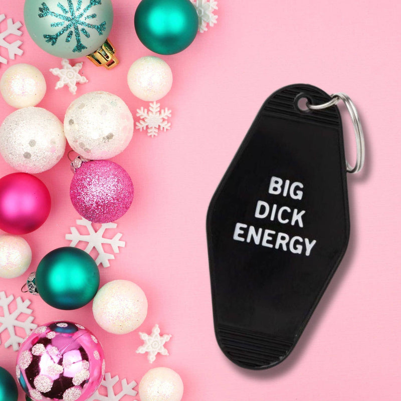 Big Dick Energy Funny Motel Keychain in Black