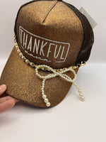 Pearl Bow Trucker Hat Chain