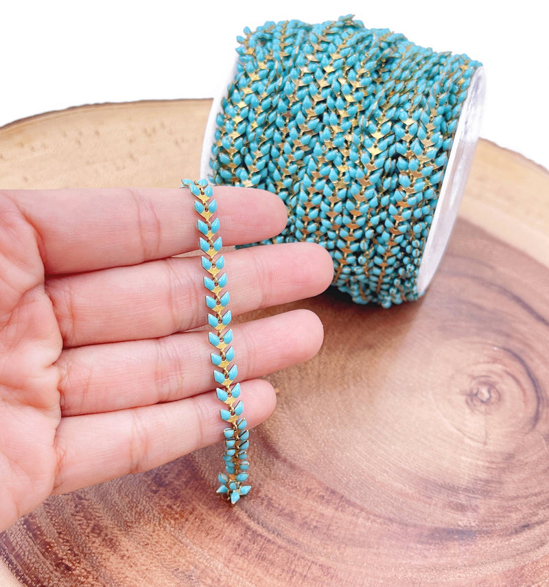 Enamel Paperclip Chain & Chevron Chain by Foot, CH301