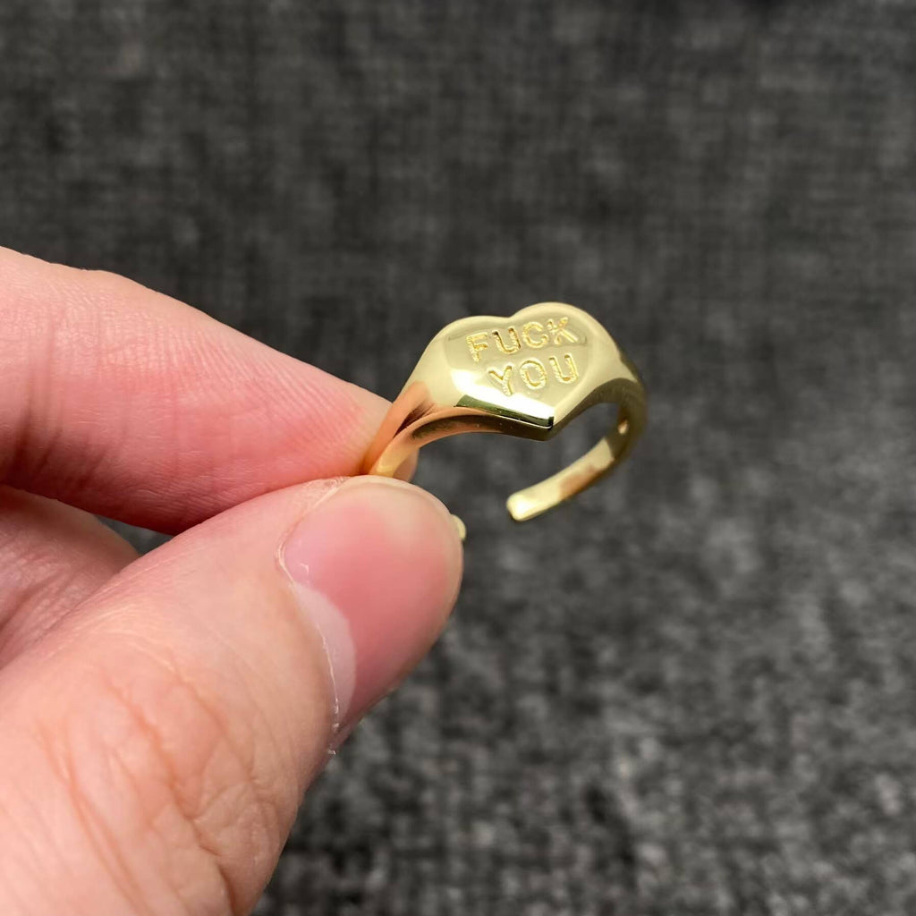 Fuck You 18K Gold Plated Ring