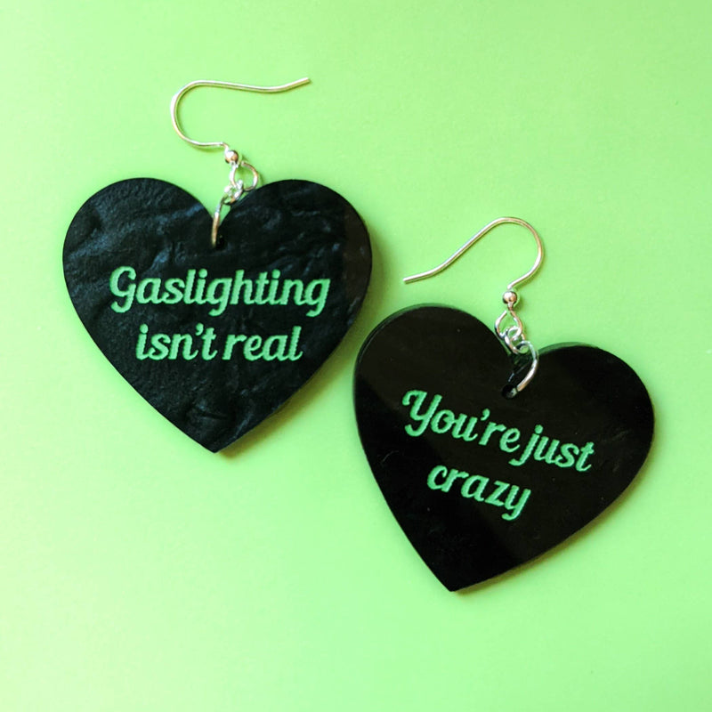 Gaslighting Isn't Real Acrylic Statement Earrings