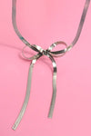 HERRINGBONE SNAKE CHAIN BOW NECKLACE | 40NK309