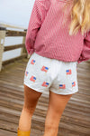 White American Flag Shorts