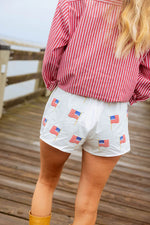White American Flag Shorts