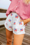 White American Flag Shorts
