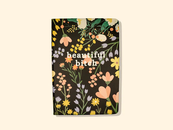 Beautiful Bitch -  Floral Vegan Leather Padded Journal A5
