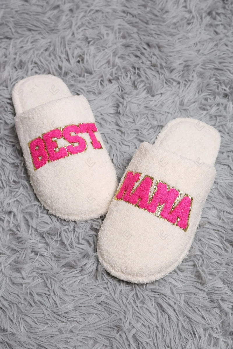 Best Mama Sequin Slipper