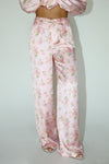 Floral Print Satin Trousers