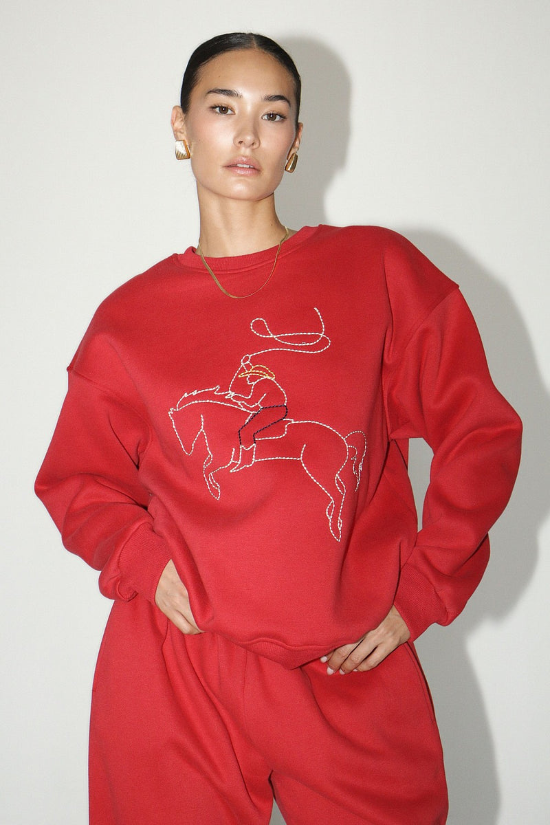 Embroidery Horseman Sweatshirt