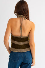 Olive Halter Neck Top