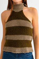 Olive Halter Neck Top