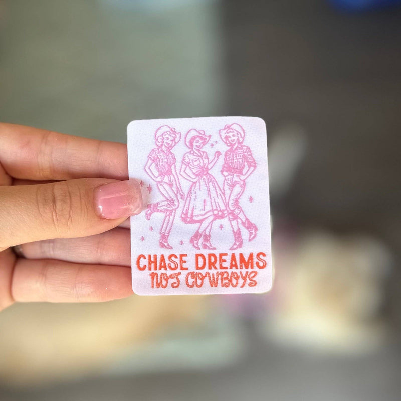 Chase Dreams Not Cowboys Iron on Trucker Hat Patch