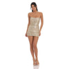 Sequin Corset Bodycon Dress in Gold