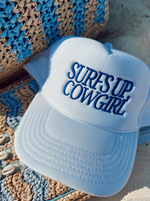 Surfs Up Cowgirl - White Foam Trucker Hat