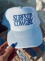 Surfs Up Cowgirl - White Foam Trucker Hat