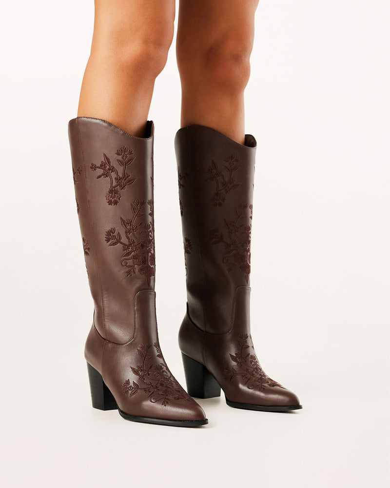 Clementine Brown Western Boot