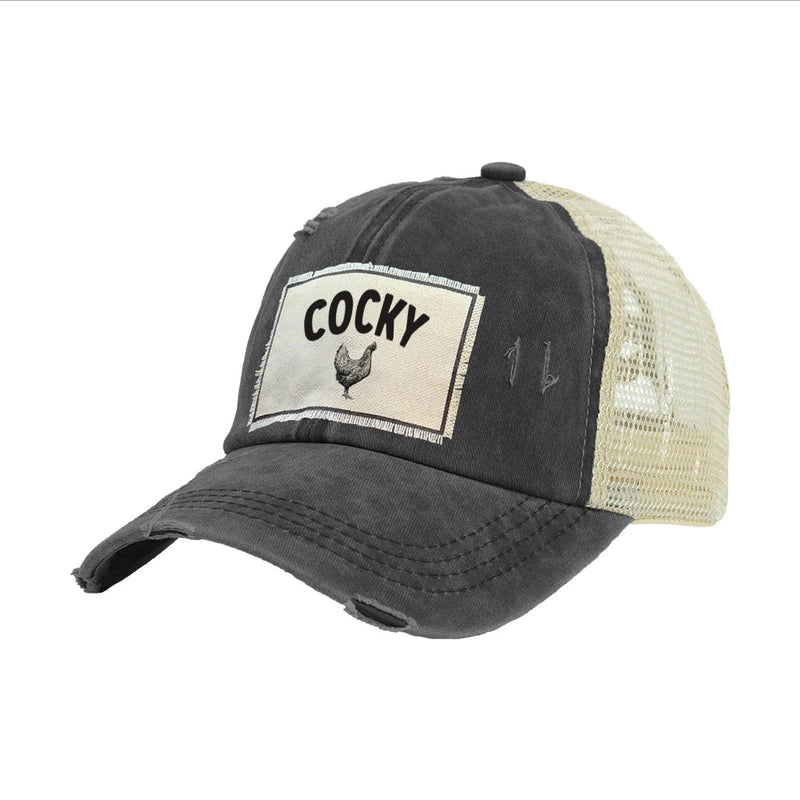 Cocky Vintage Distressed  Trucker Hat