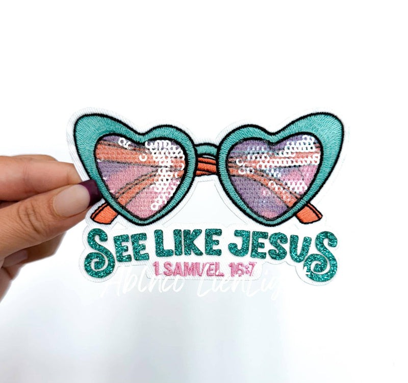 See Like Jesus Sequin Embroidery Patch  