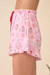 Pink Christmas Pajama Set with Red Trim – Holiday Loungewear