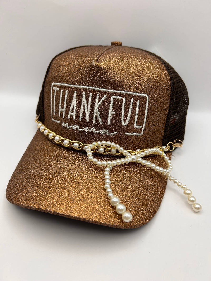 Pearl Bow Trucker Hat Chain