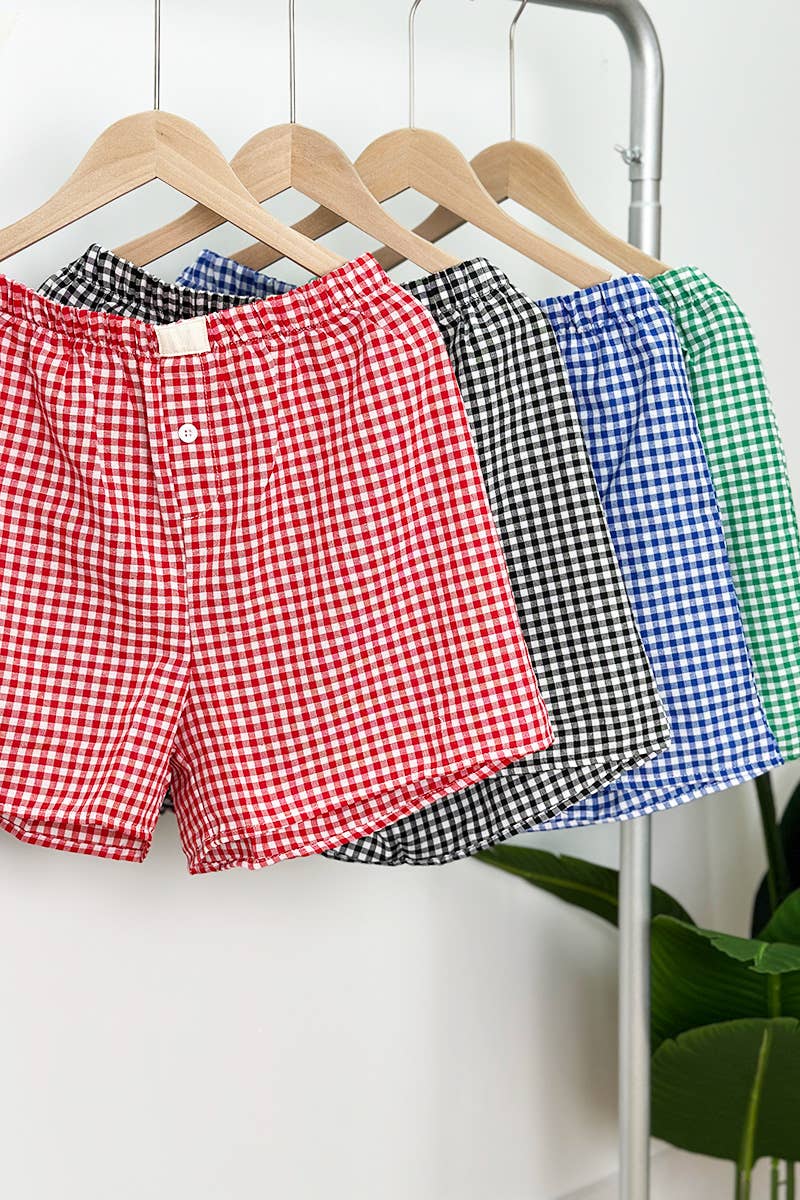 Gingham High-Rise Shorts