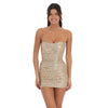Sequin Corset Bodycon Dress in Gold