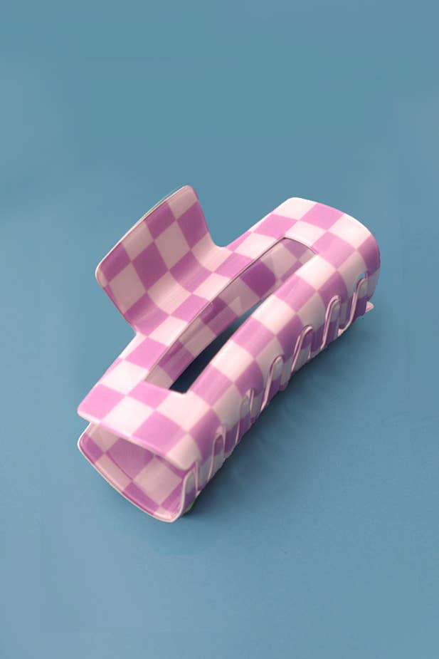 Jumbo Resin Checkered Claw Clip