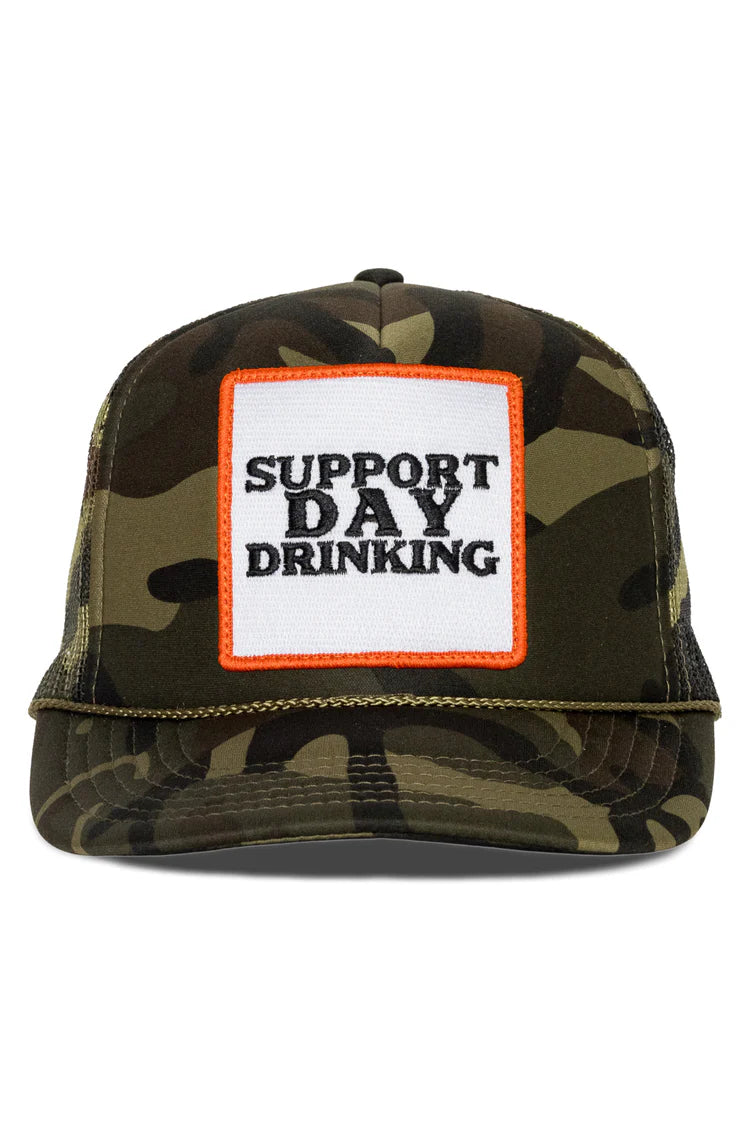 Support Day Drinking Camo Trucker