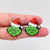 Resting Grinch Face Acrylic Earrings