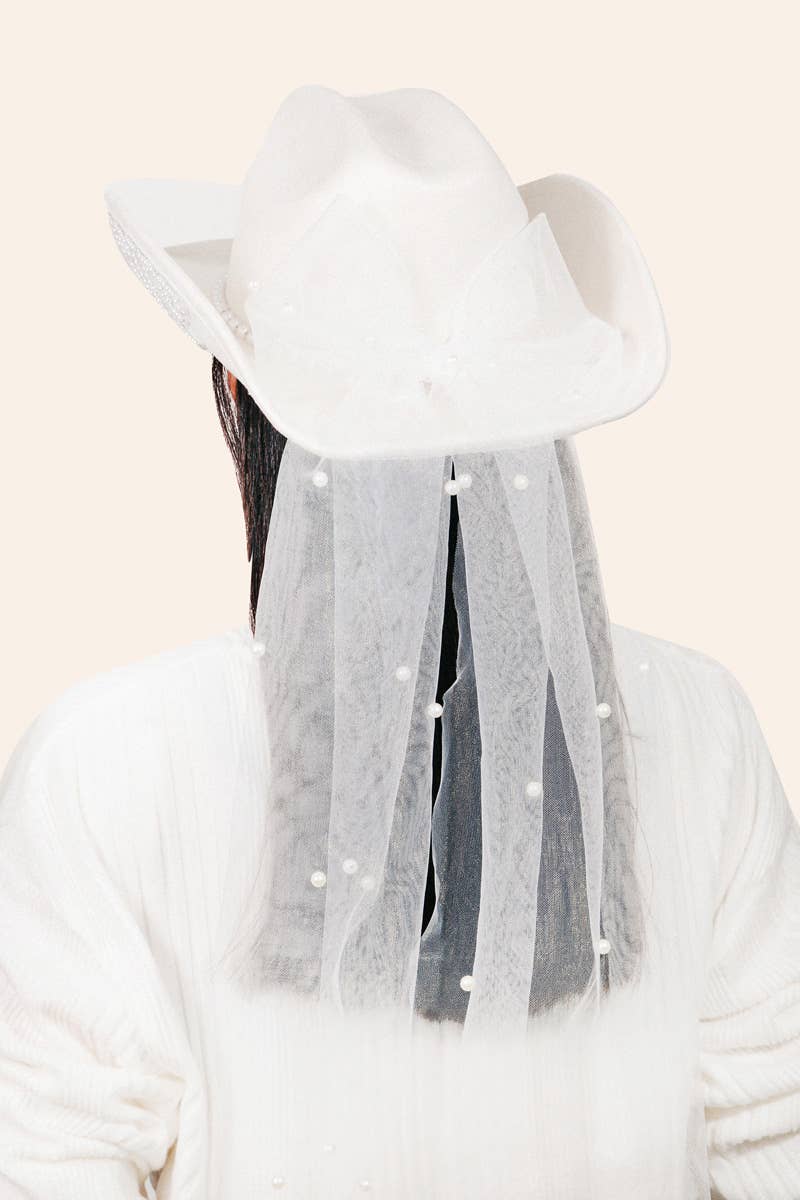 Bride Veil Cowboy Hat