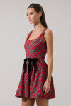 Seliora Plaid Bow Mini Dress